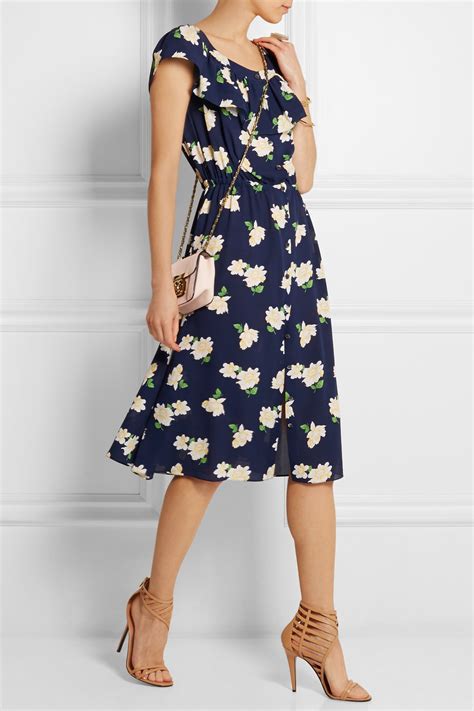 michael kors floral garden blue dress|michael kors midi dress.